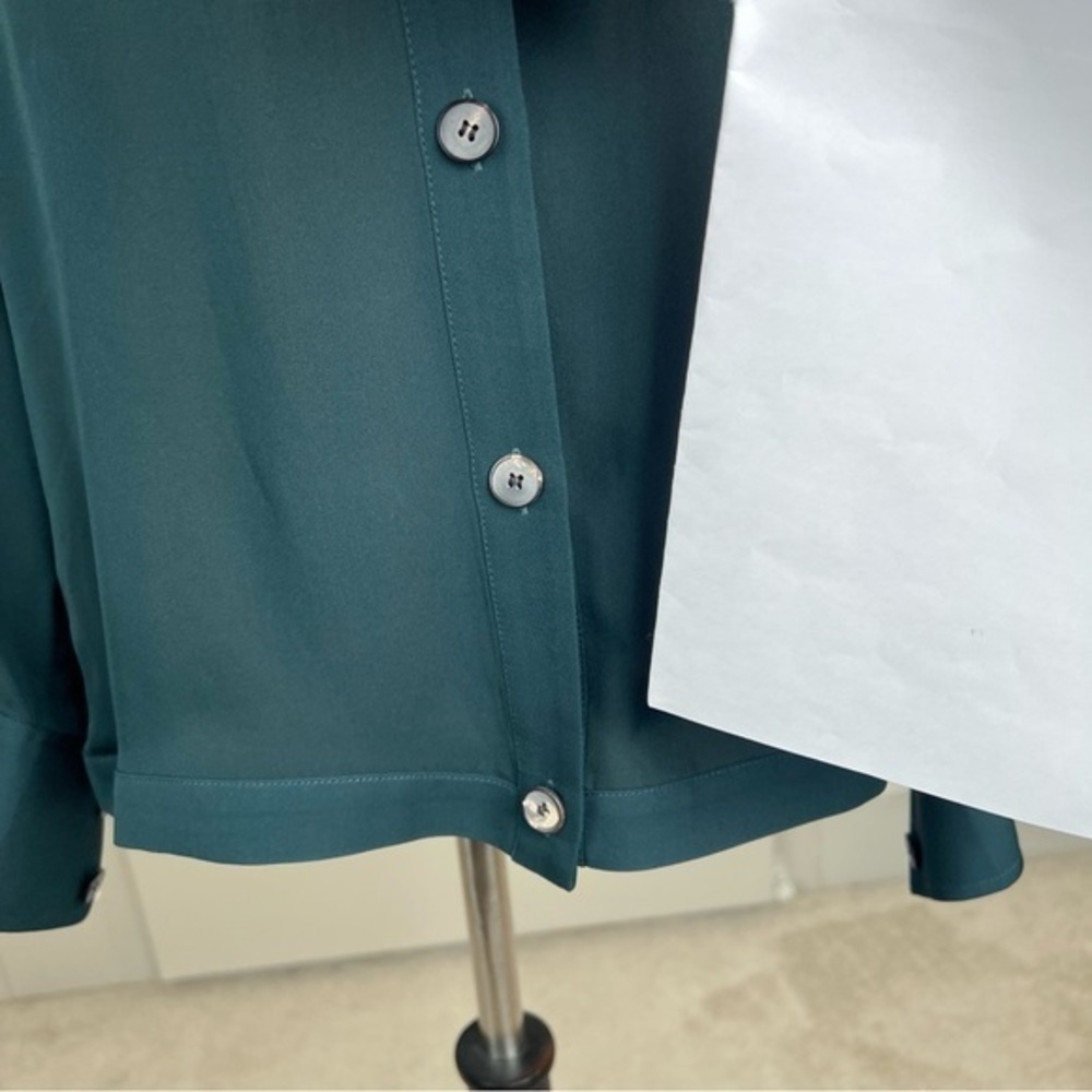J. Crew Collection 100% Silk Chiffon Blouse – Teal Green – Size 4 - Picture 6 of 9